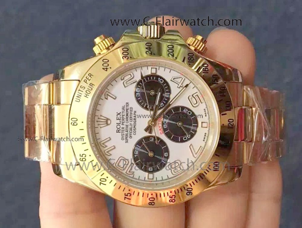 Rolex Cosmograph Daytona All Gold White Dial Replica Watch